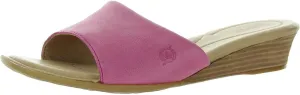 BORN Womens Solid Leather Wedge Sandals