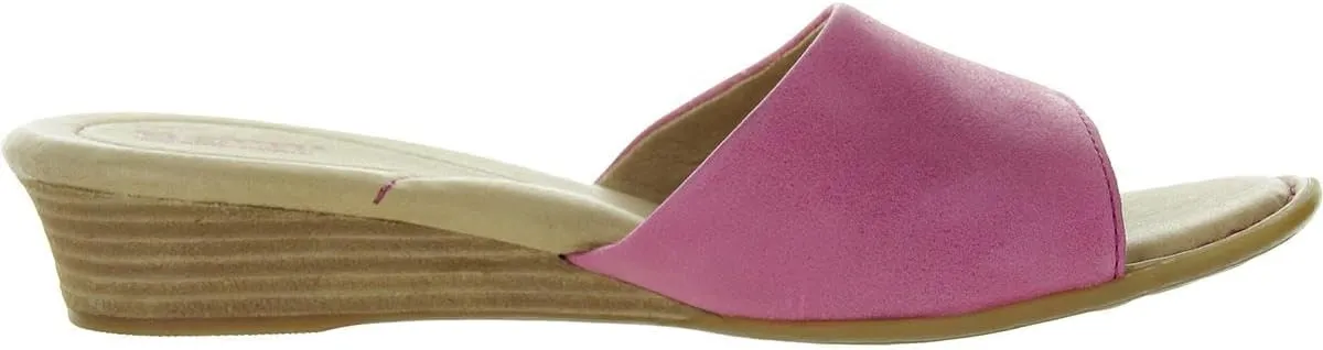 BORN Womens Solid Leather Wedge Sandals