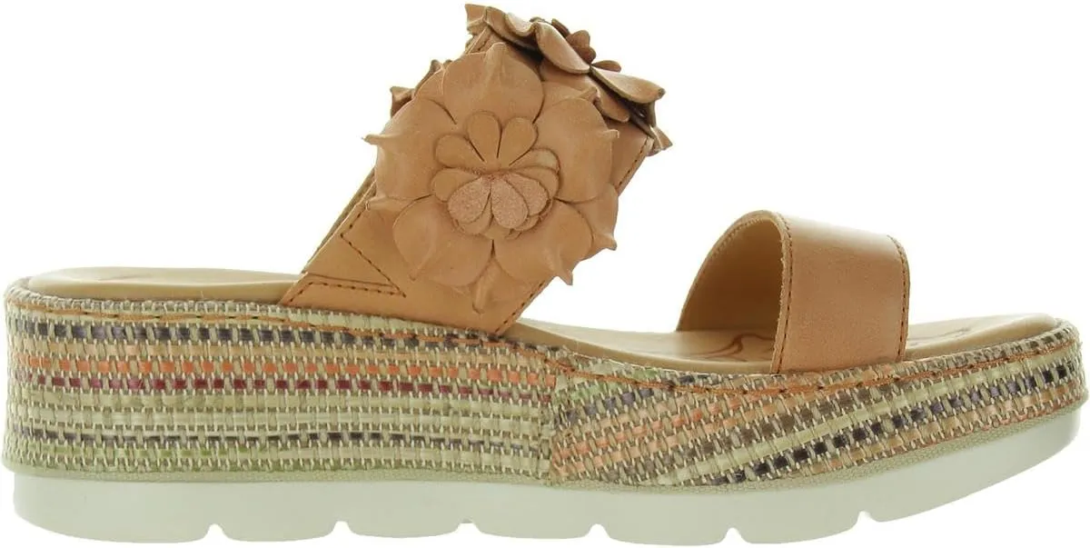 BORN Womens Solid Leather Wedge Sandals