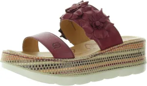 BORN Womens Solid Leather Wedge Sandals