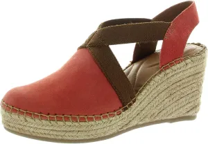BORN Womens Stretch Leather Wedge Sandals