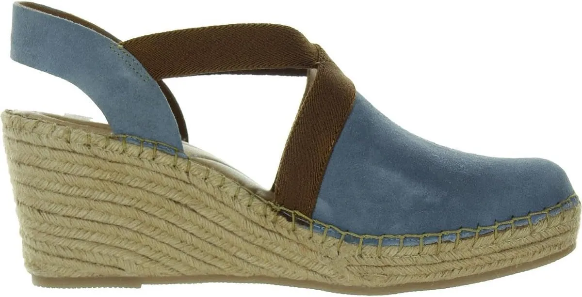 BORN Womens Stretch Leather Wedge Sandals