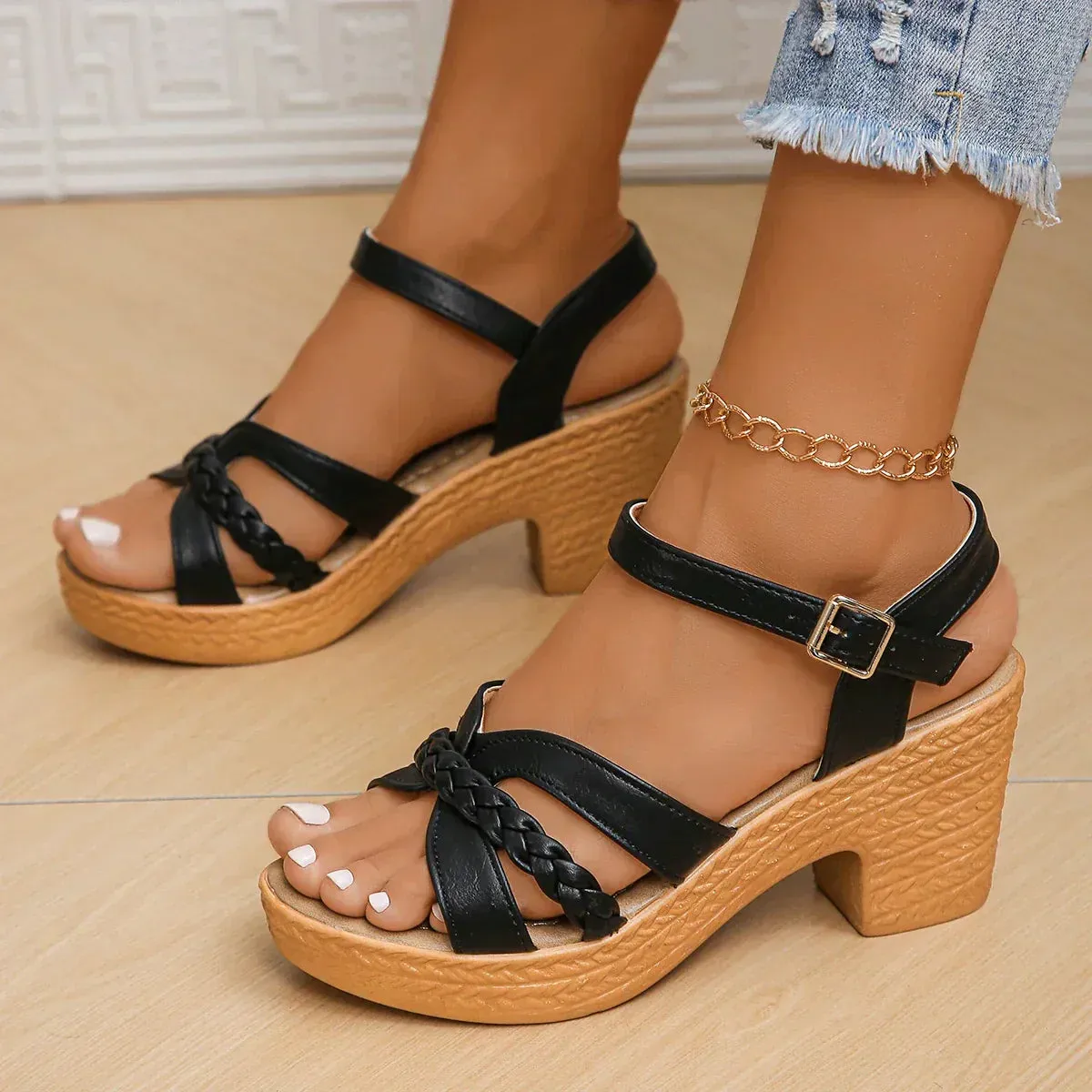Braided Wedge Sandals | Faux Leather | Elevated Summer Style