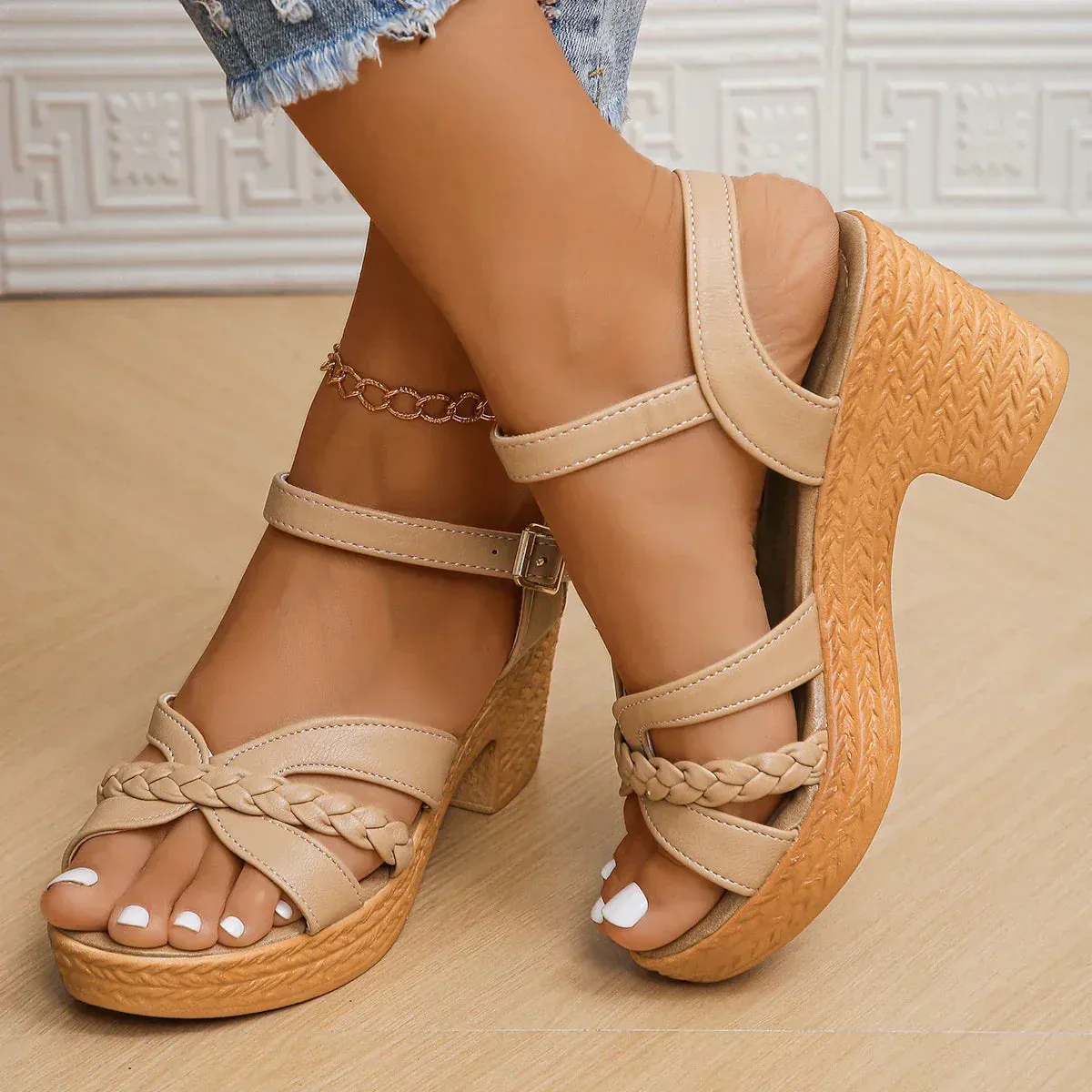 Braided Wedge Sandals | Faux Leather | Elevated Summer Style