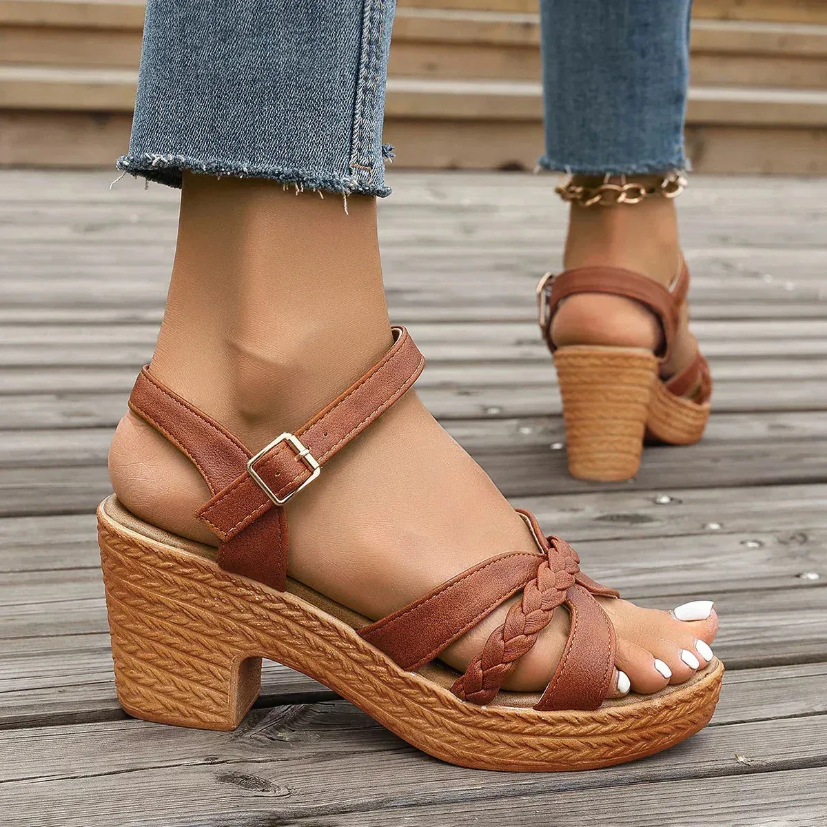 Braided Wedge Sandals | Faux Leather | Elevated Summer Style