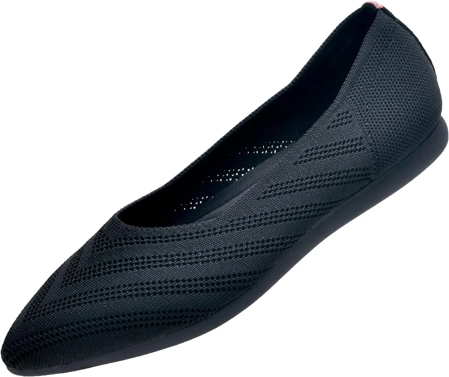 Buyrew Women's Flats Pointed Toe Ballet Shoes Knit Dress Shoes Low Wedge Slip On Arch Support Walking Office Business Flats