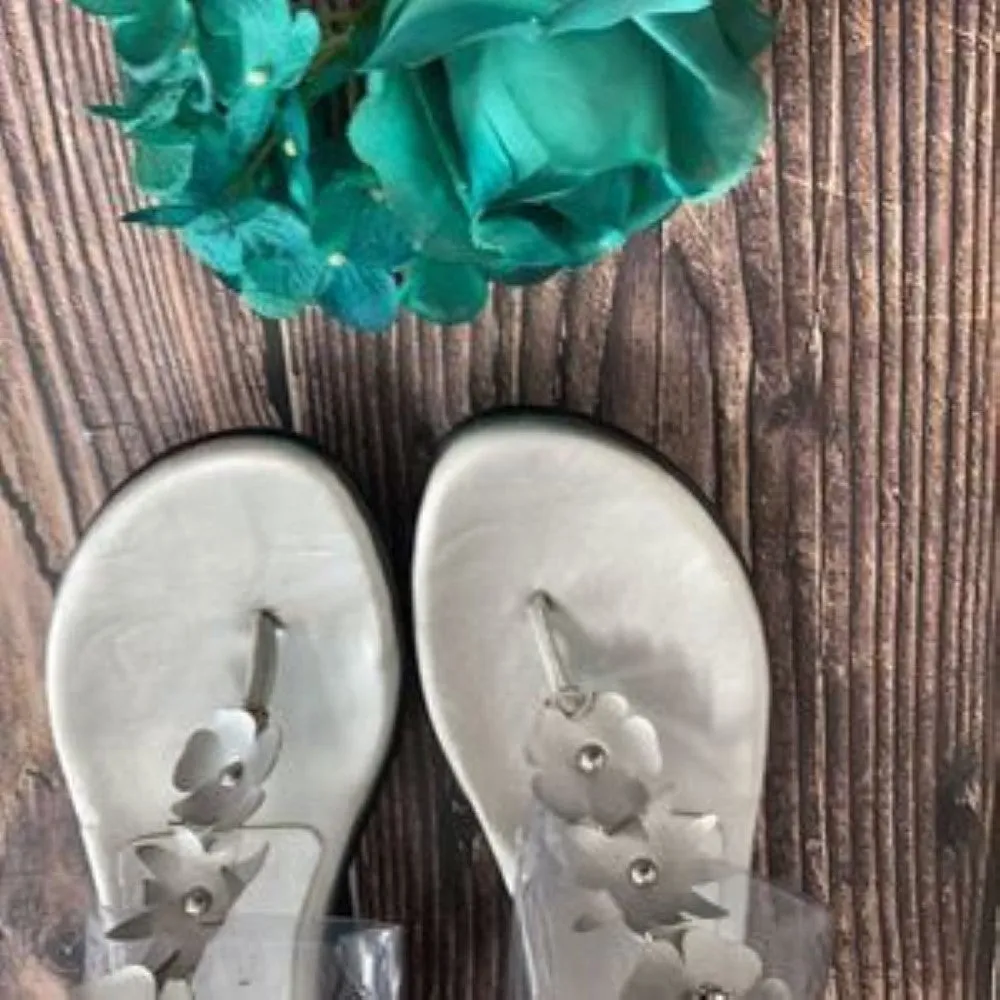 Callisto Gray Gia Open Toe Platform Sandals 6.5M