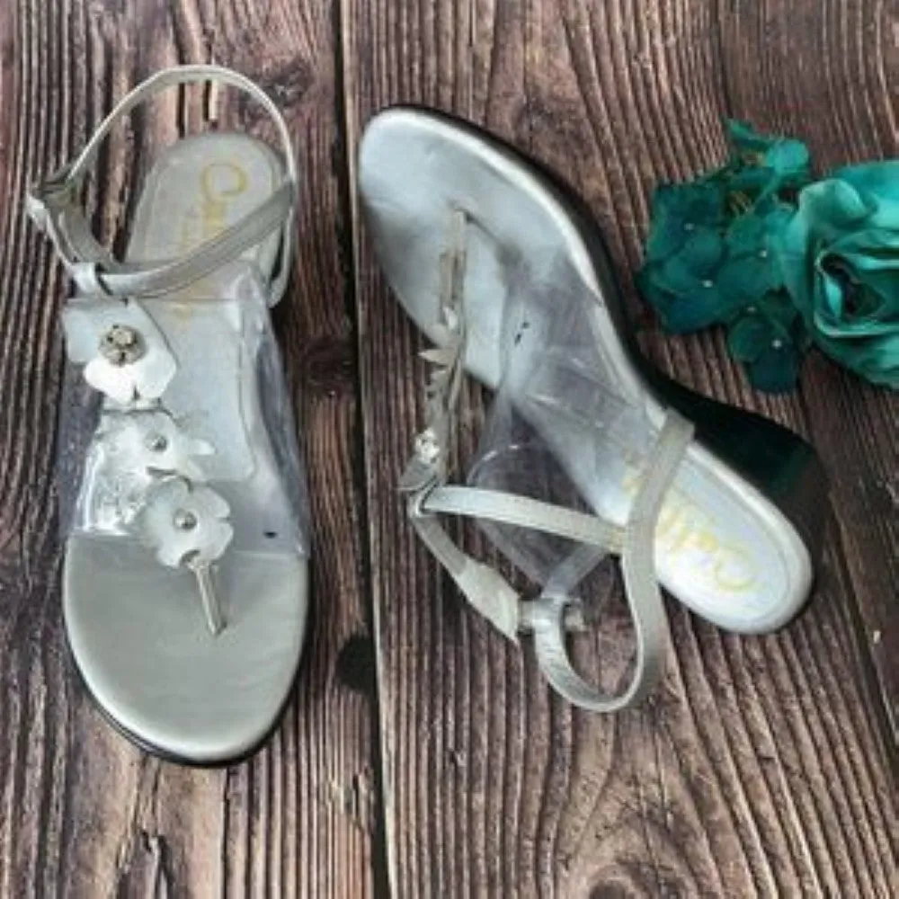 Callisto Gray Gia Open Toe Platform Sandals 6.5M