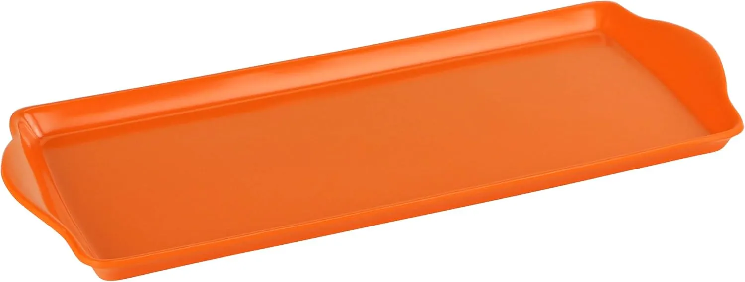 Calypso Basics Plastic Tidbit Melamine Sandwich Tray, Orange