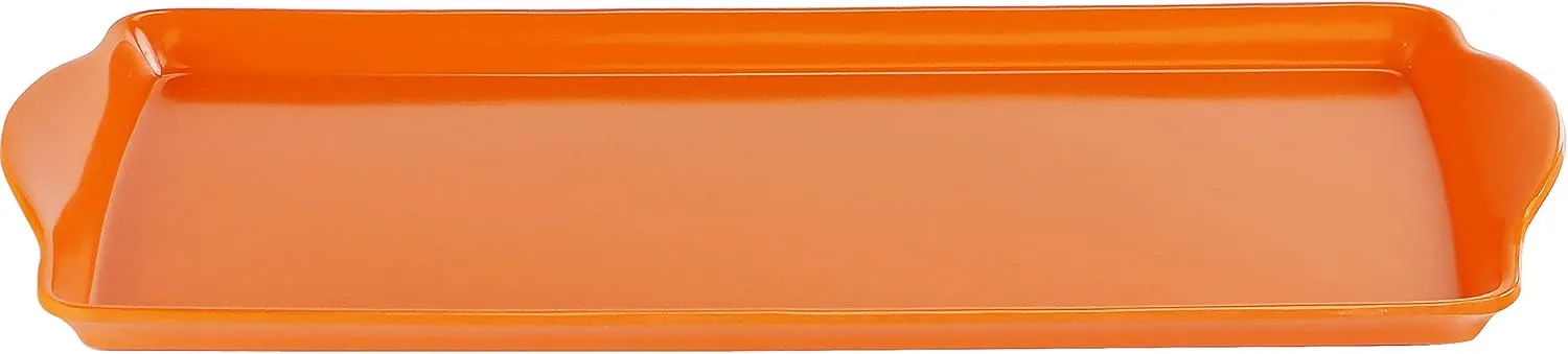 Calypso Basics Plastic Tidbit Melamine Sandwich Tray, Orange