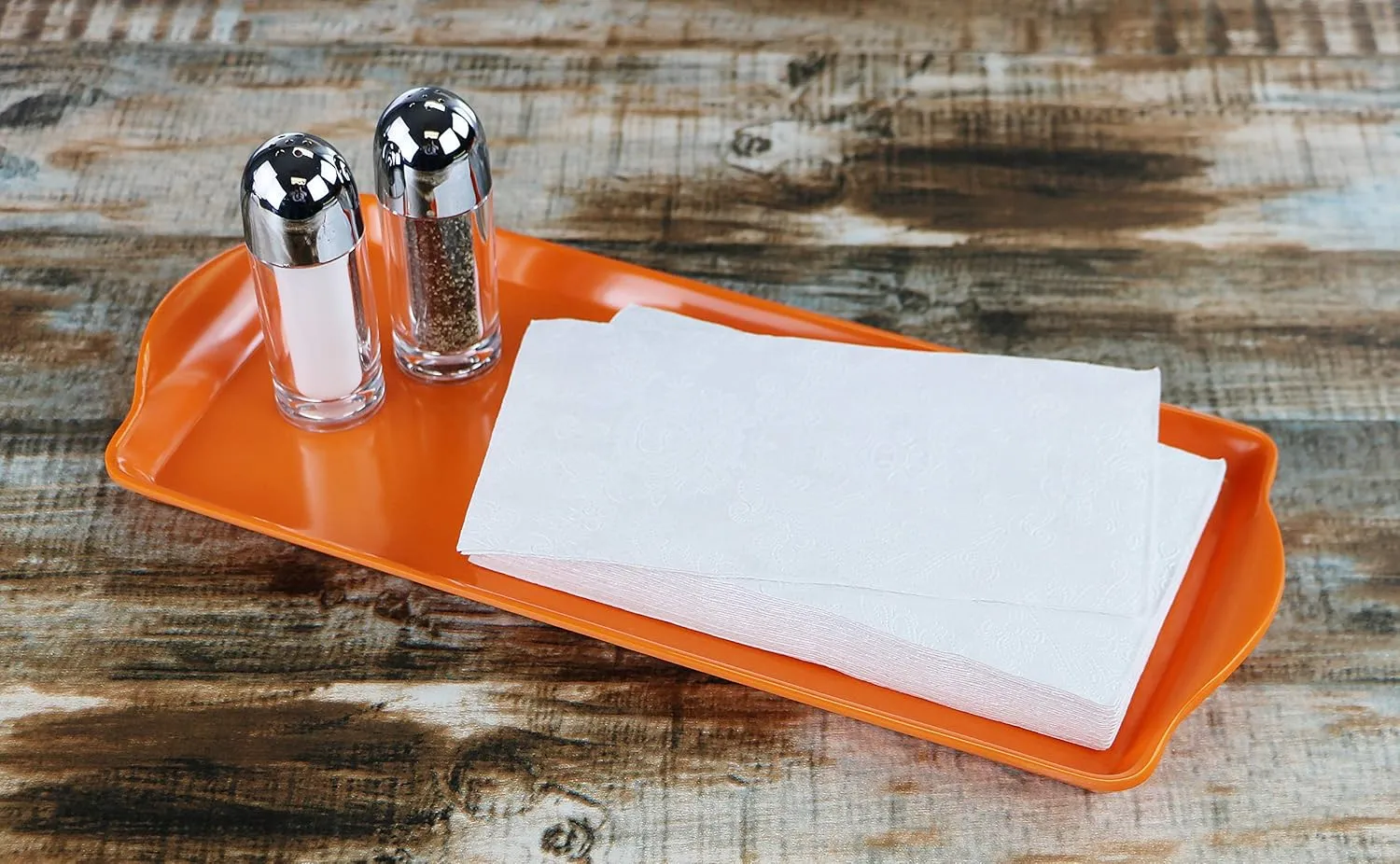 Calypso Basics Plastic Tidbit Melamine Sandwich Tray, Orange