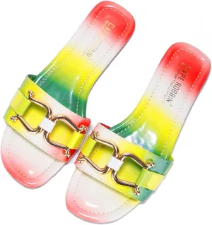 Cape Robbin Alani Flat Sandals Slides for Women, Womens Mules Slip On Shoes - Ombre Size 7