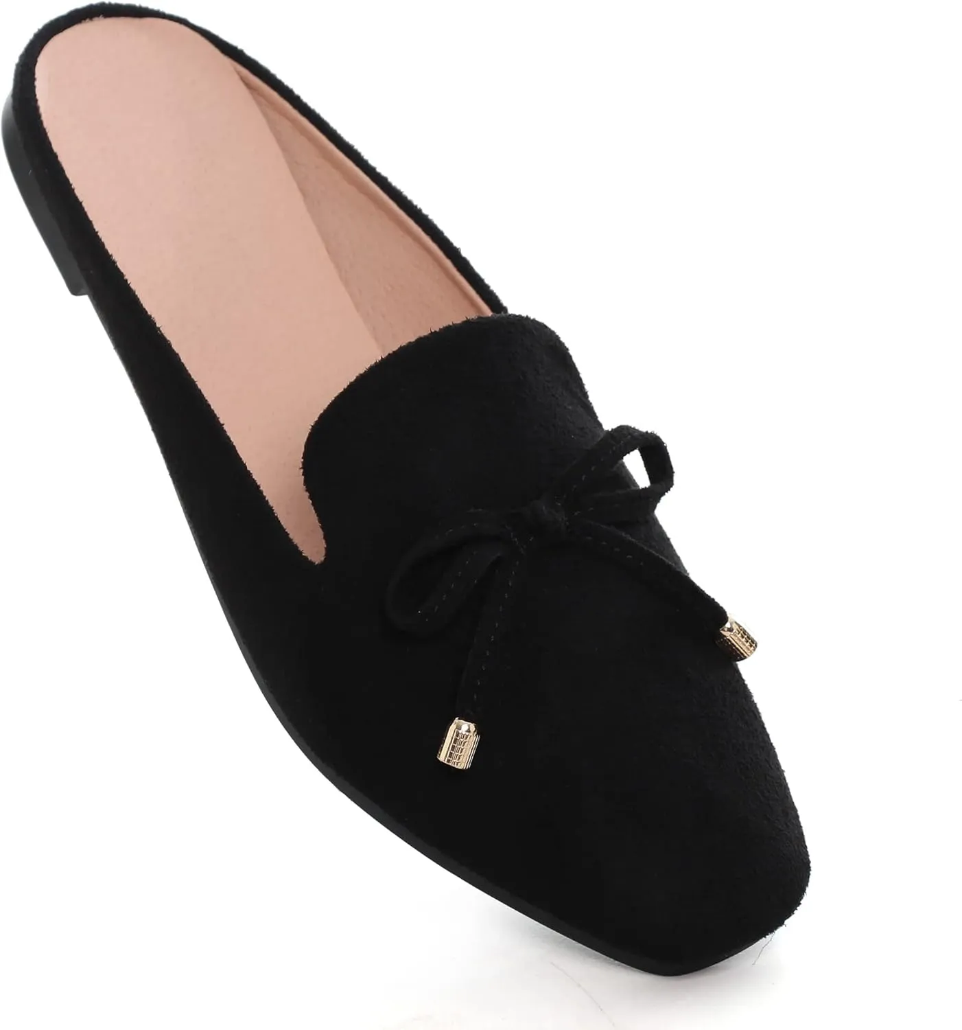 ChaiRong Zhou Ladies Casual Mule Shoes for Summer Square Toe Slip On Outdoor Walking Shoes Mule Flats