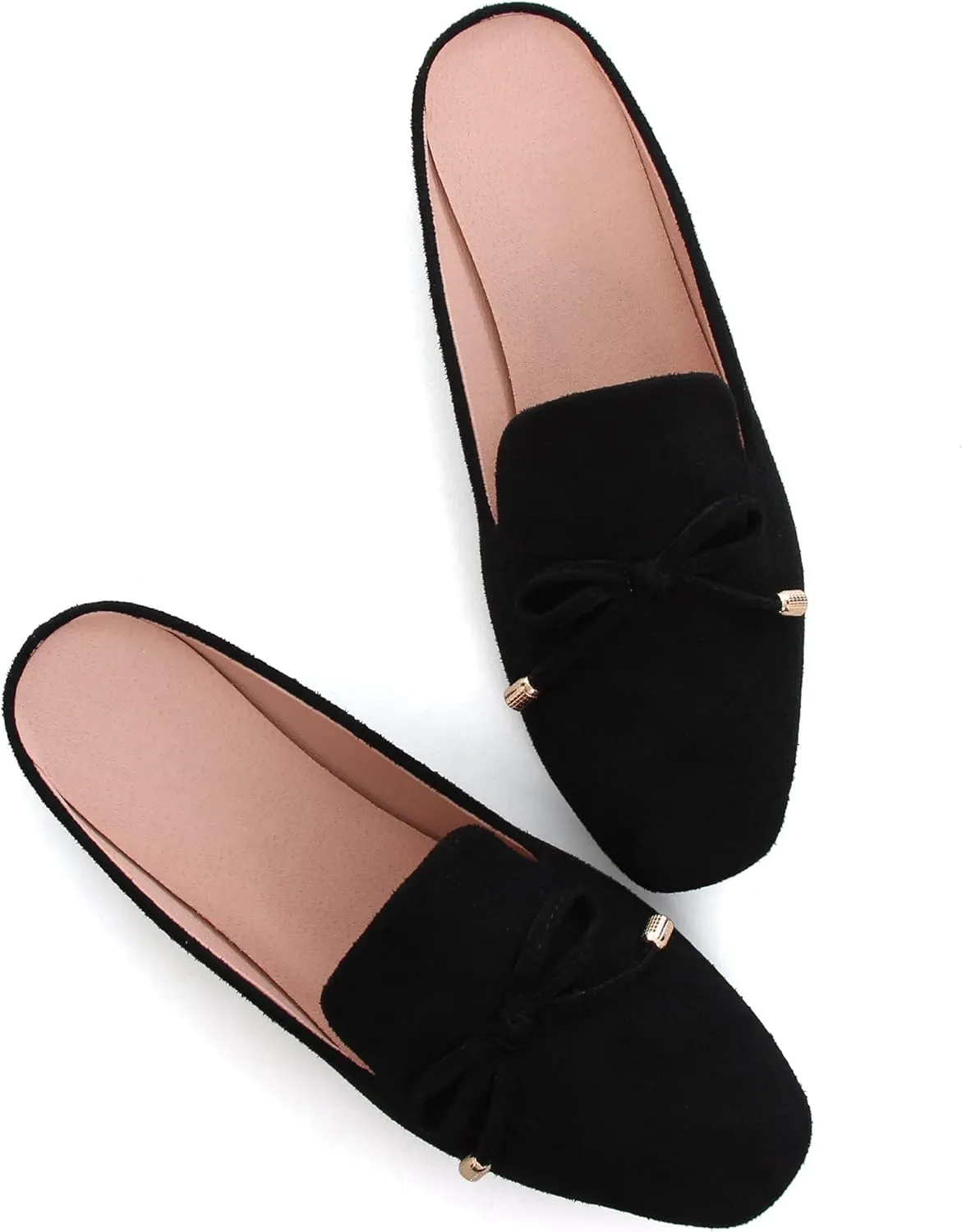 ChaiRong Zhou Ladies Casual Mule Shoes for Summer Square Toe Slip On Outdoor Walking Shoes Mule Flats