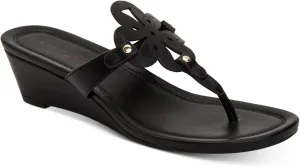 Charter Club Damask Womens Penelopee Slides Wedge Sandals, Black, 8.5 Medium (B,M)