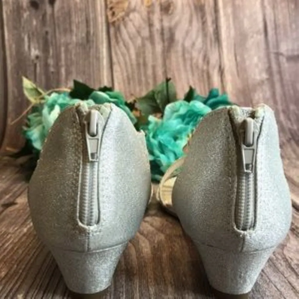 CHARTER CLUB Ginifur Silver Pearl Wedge Sandals 9M