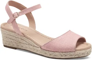 Charter Club Womens Luchia Canvas Buckle Wedge Sandals Pink 9.5 Medium (B,M)