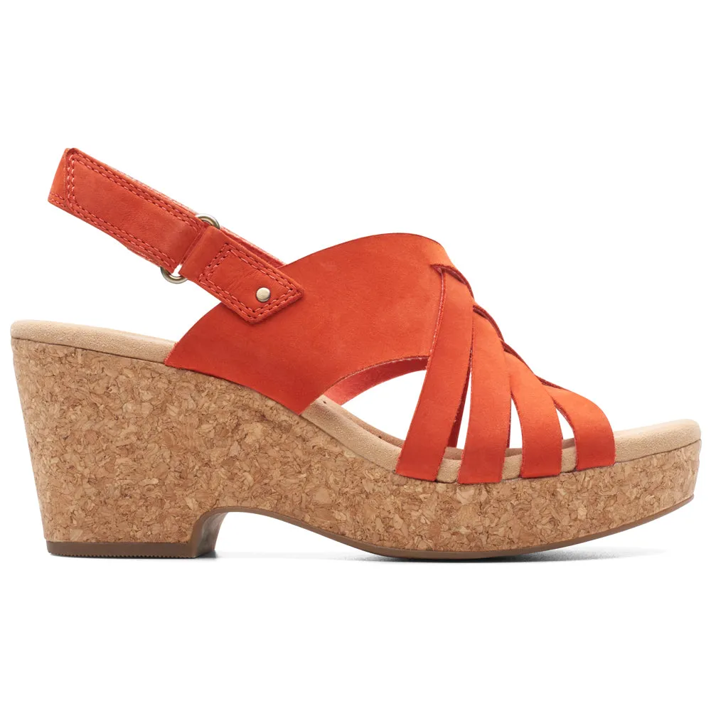 Clarks Giselle Glow Grenadine Nubuck Wedge Sandals (Women's)