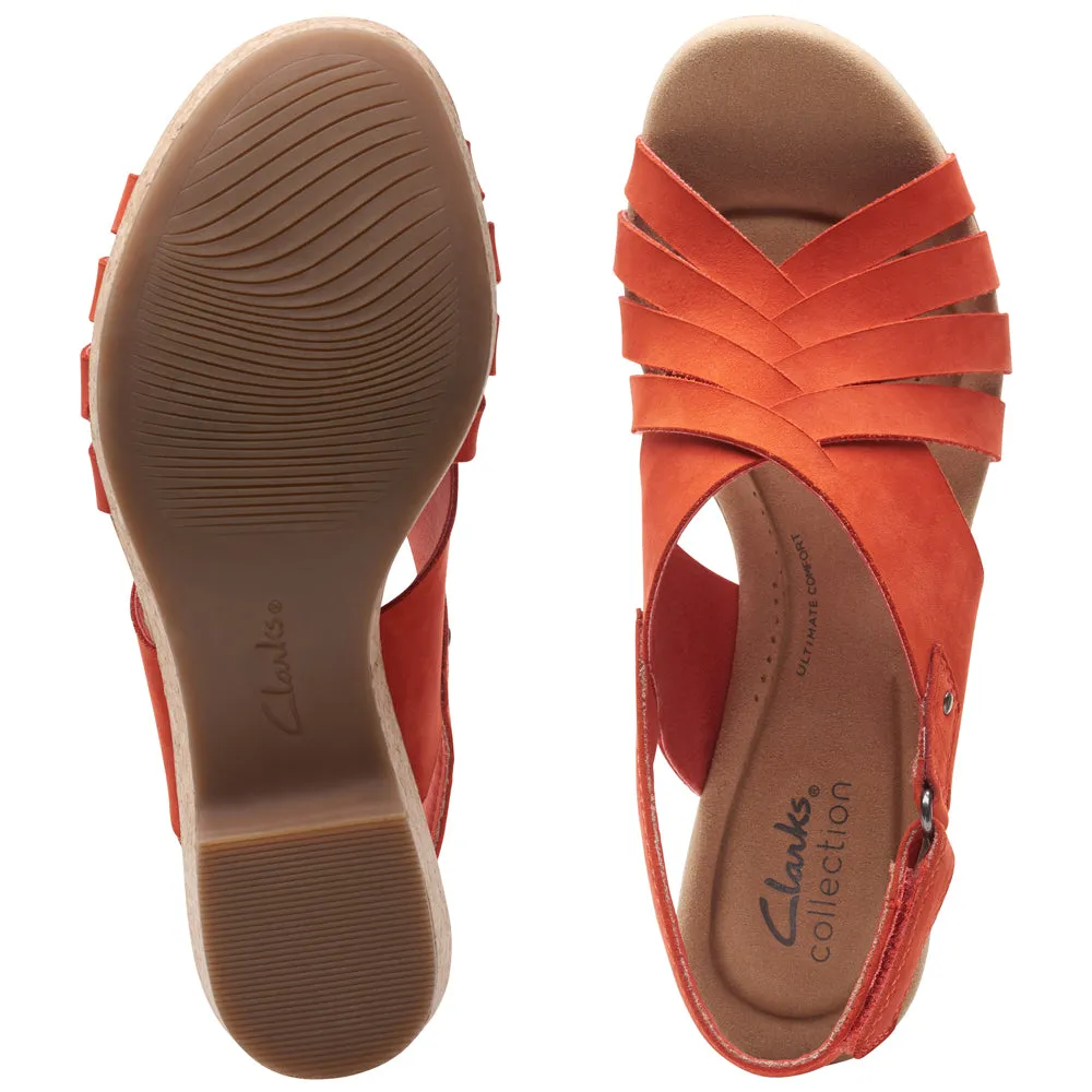 Clarks Giselle Glow Grenadine Nubuck Wedge Sandals (Women's)