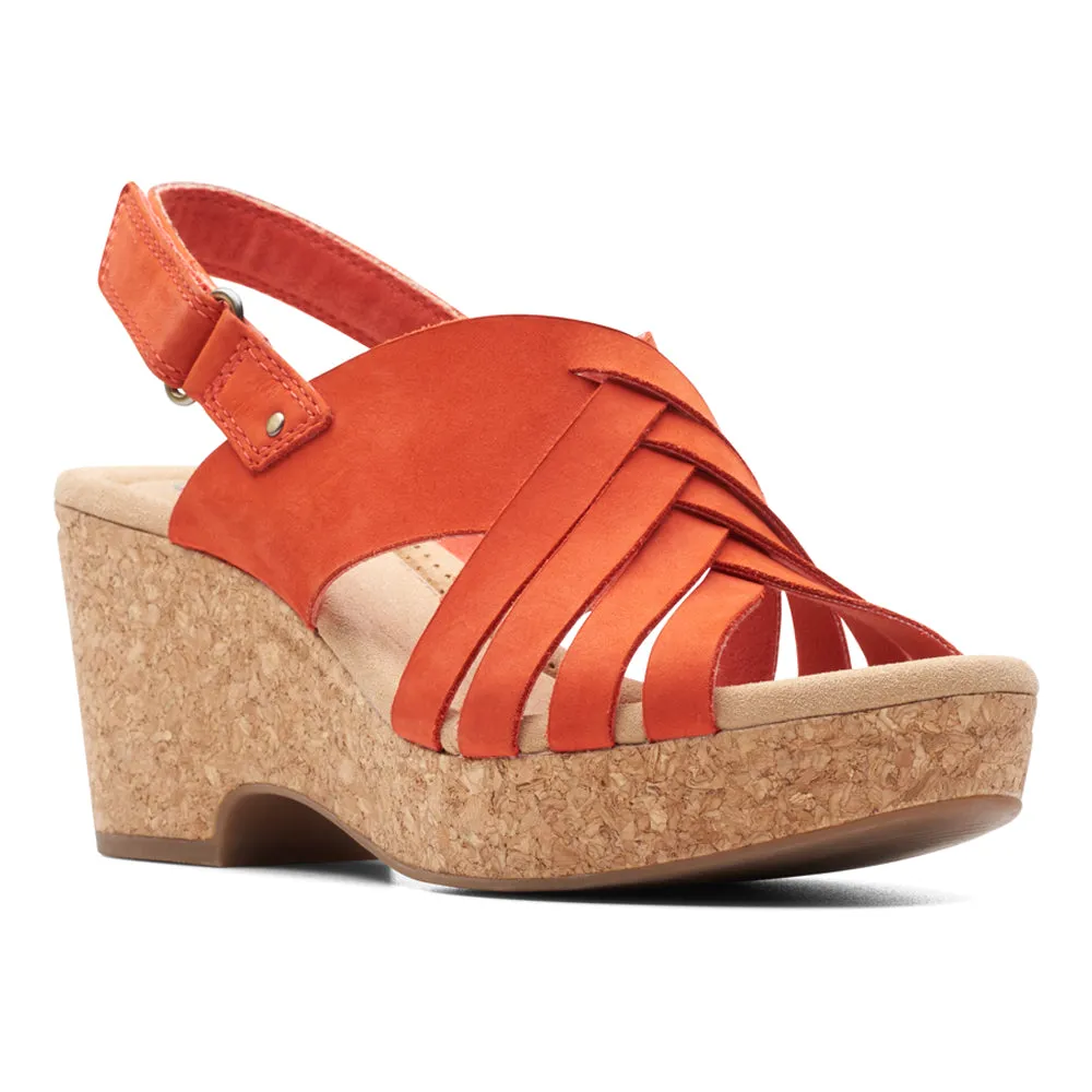 Clarks Giselle Glow Grenadine Nubuck Wedge Sandals (Women's)