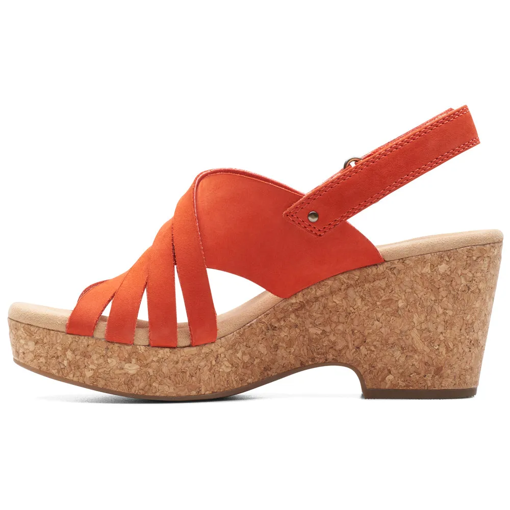 Clarks Giselle Glow Grenadine Nubuck Wedge Sandals (Women's)