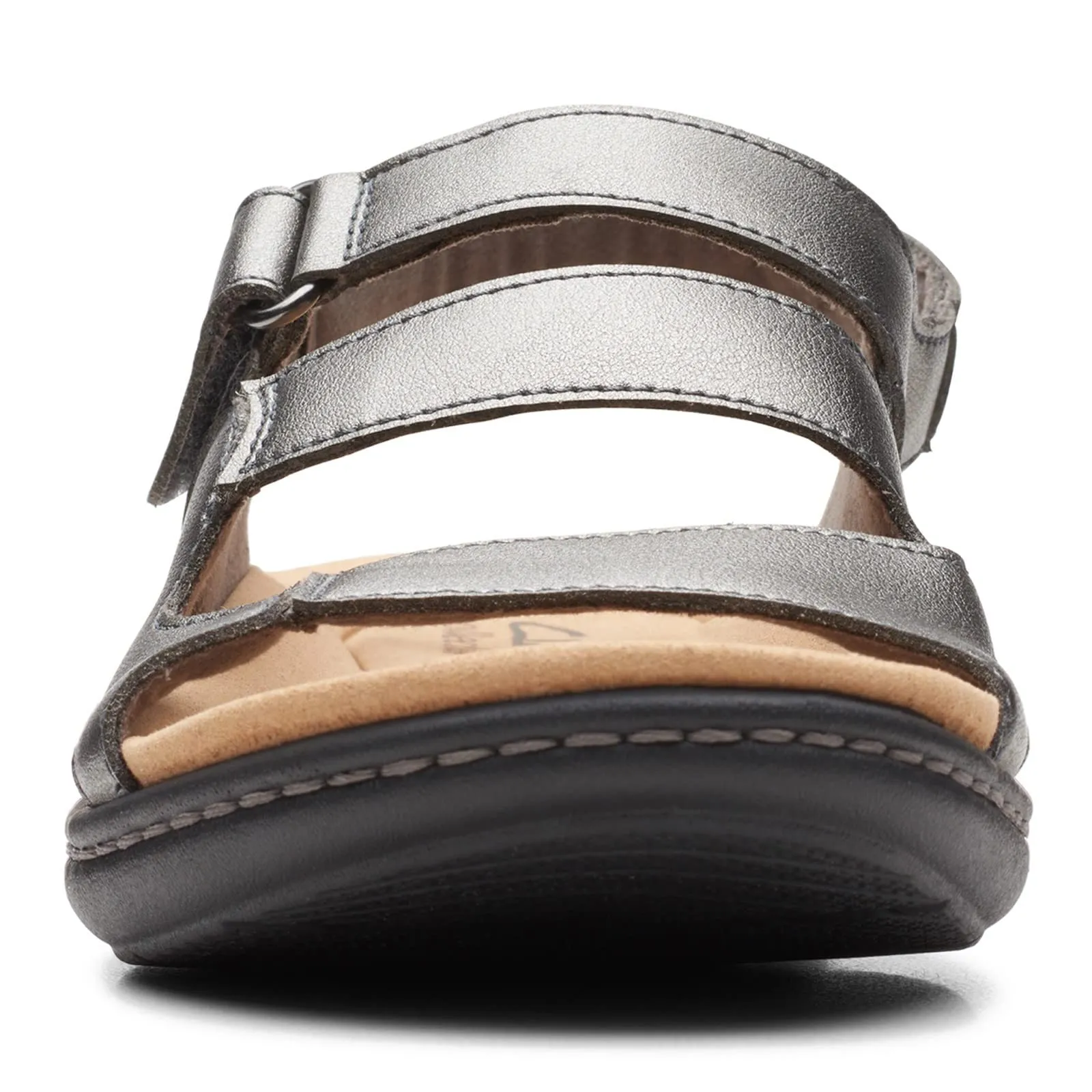 Clarks Laurieann Style Flat Sandal, Pewter Synthetic, 10.5 Medium