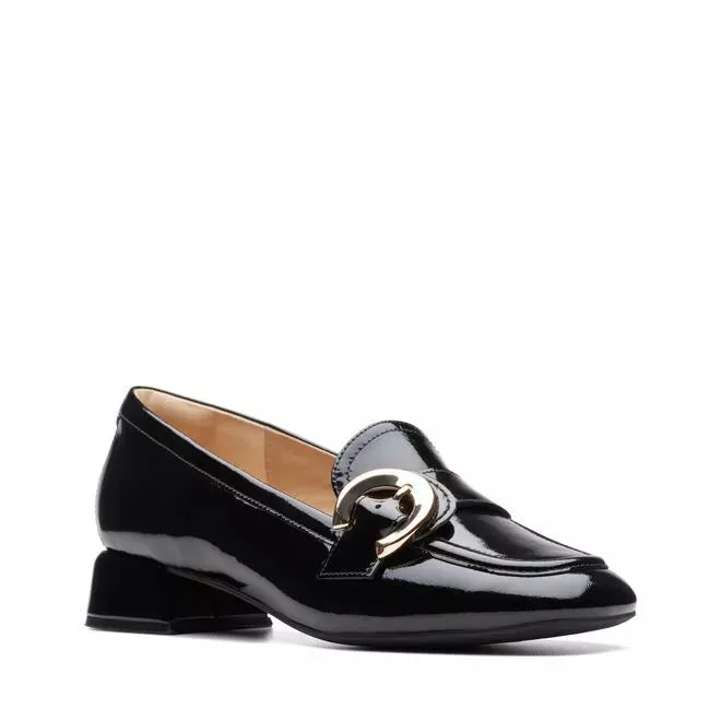 Clarks Women's Daiss 30 Trim Black Pat Leather 26174716