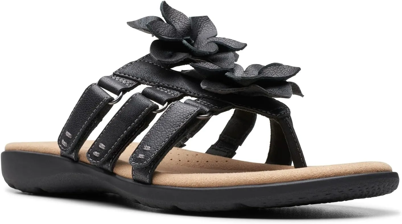 Clarks Womens Elizabelle Mae Floral Print Burnout Thong Sandals
