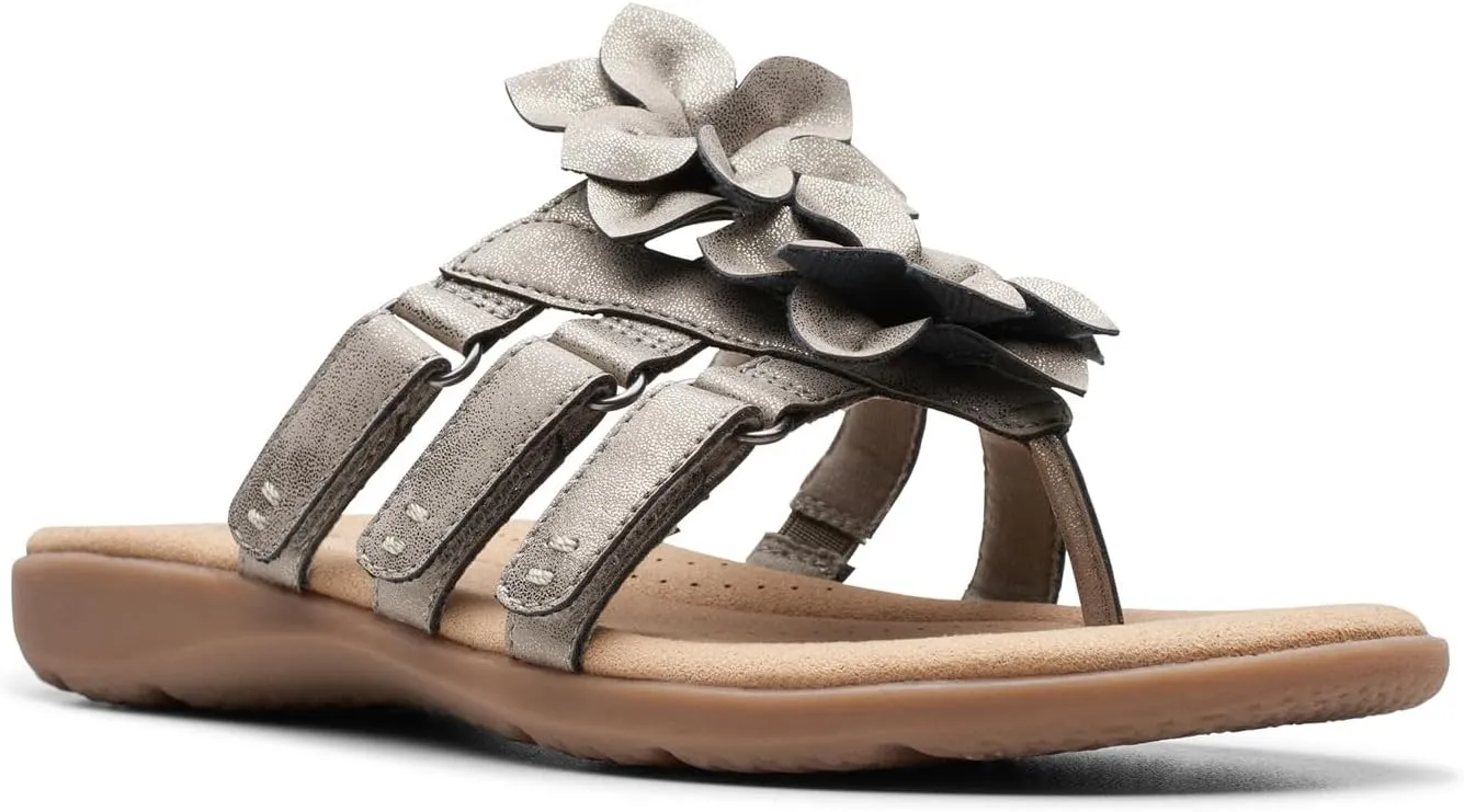 Clarks Womens Elizabelle Mae Floral Print Burnout Thong Sandals