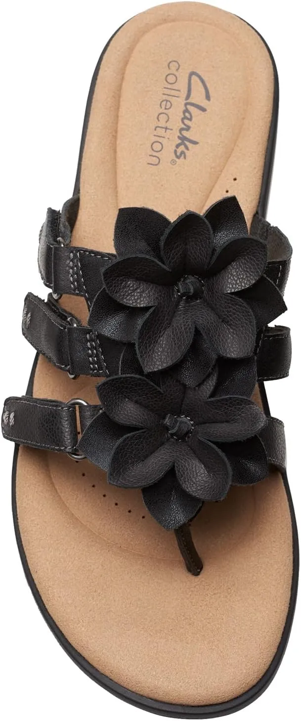 Clarks Womens Elizabelle Mae Floral Print Burnout Thong Sandals