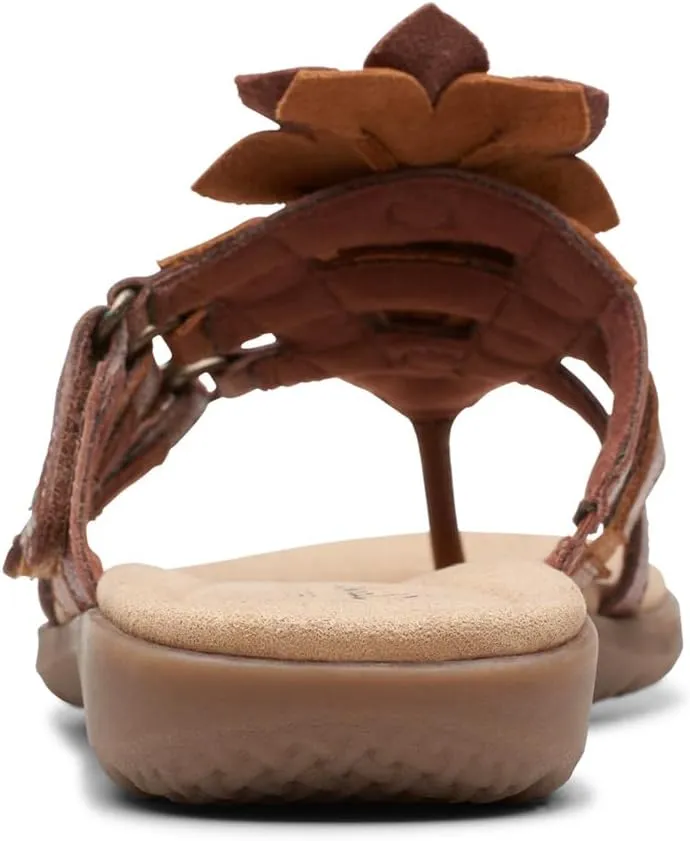 Clarks Womens Elizabelle Mae Floral Print Burnout Thong Sandals