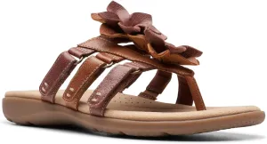 Clarks Womens Elizabelle Mae Floral Print Burnout Thong Sandals