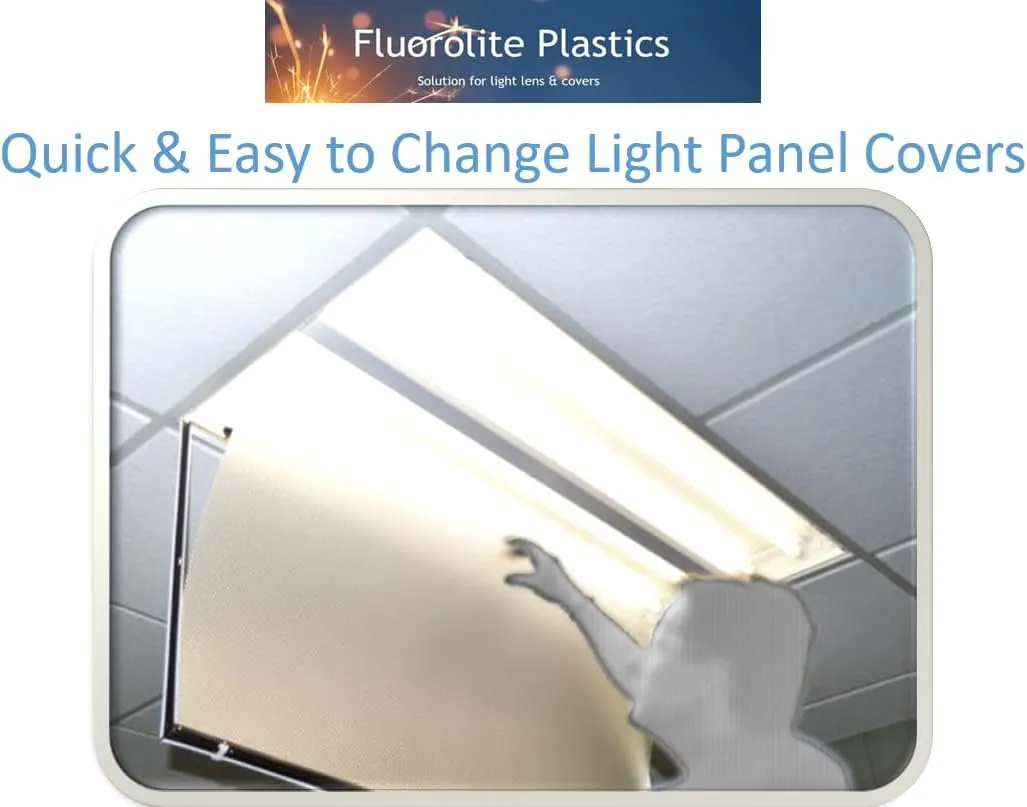 Clear Acrylic Prismatic Lighting Panels | 22.5" X 46.5"| Heavy Duty | 0.125" Thickness | Fluorescent Lighting for Overhead Fixture Cover | Drop Ceiling Light Panels | Fluorolite Plastics | 4 PACK