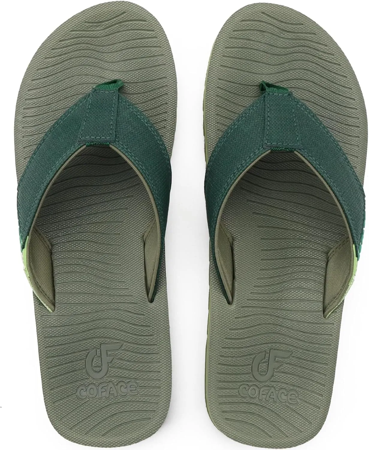 COFACE Flip Flops for Men with Arch Support Mens Sport Beach Thong-Sandals Outdoor 2025 Summer Leather Sandal for Man