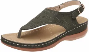 Comfortable Sandals for Women Wiide Width Ankle Strap Flips Flops Summer Dressy Boho Beach Walking Wedge