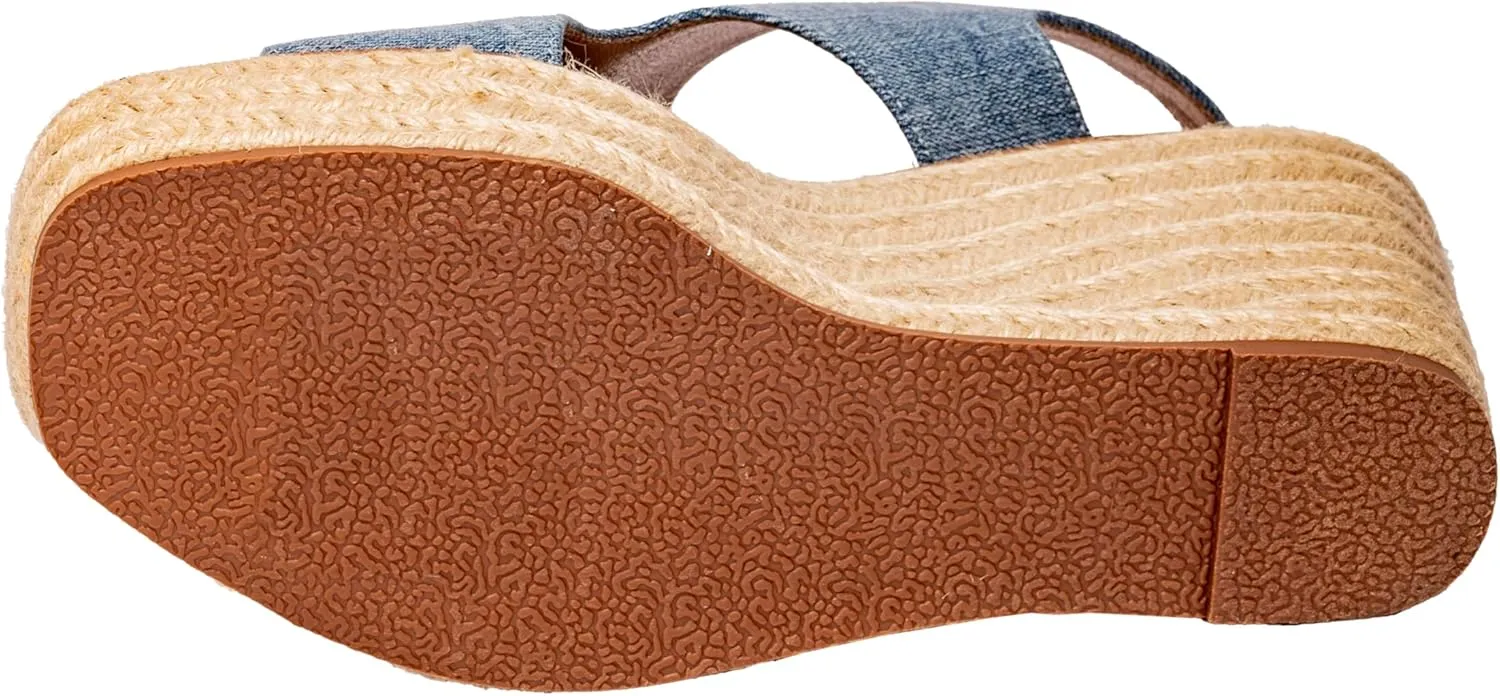 Corkys Footwear Women's Freddie Wedge Sandals with 3.75-Inch Heel and 2-inch Platform- Comfort-Enhancing EVA Insoles, and Stylish Jute Wrapped Bottom Design