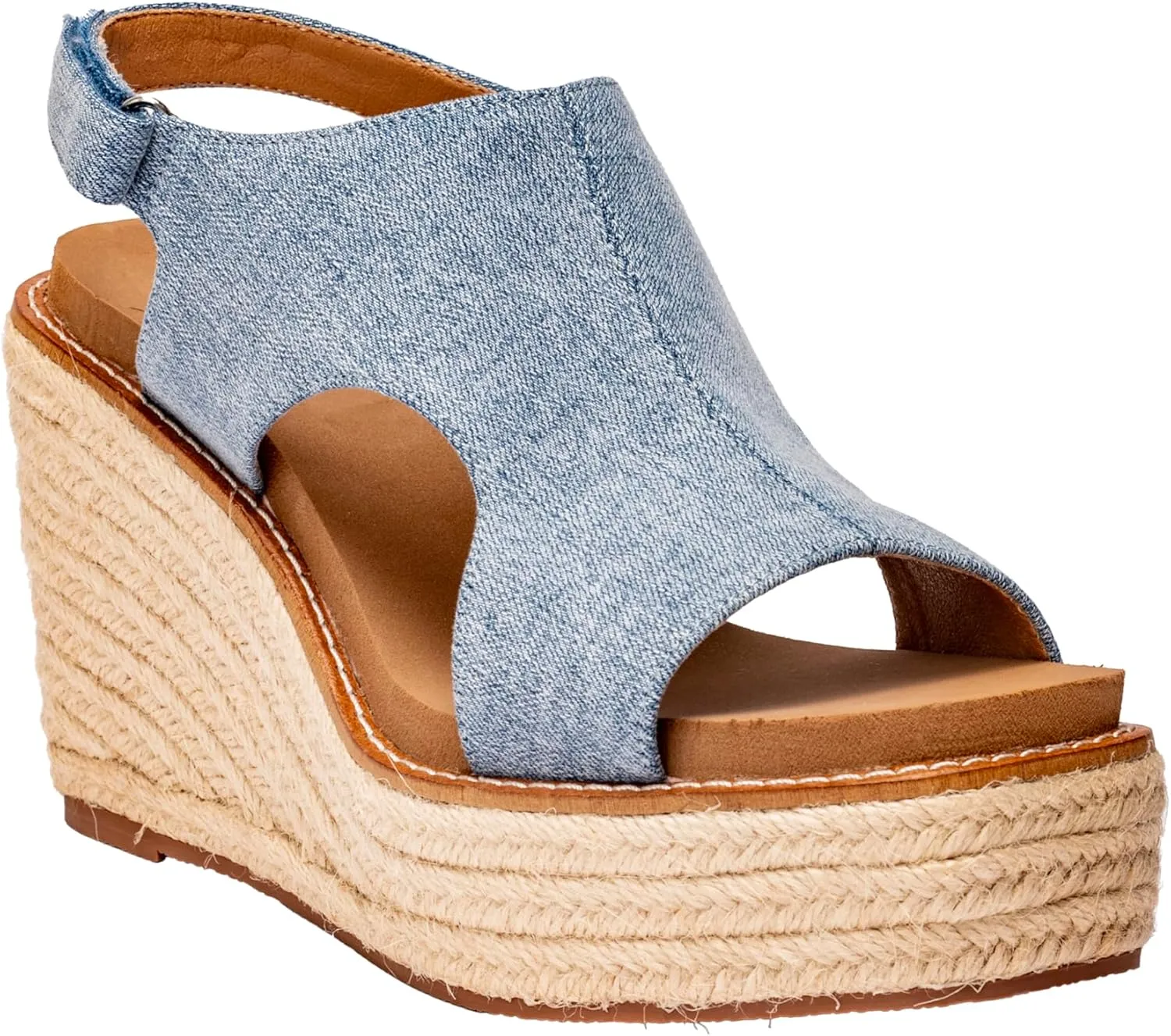 Corkys Footwear Women's Freddie Wedge Sandals with 3.75-Inch Heel and 2-inch Platform- Comfort-Enhancing EVA Insoles, and Stylish Jute Wrapped Bottom Design