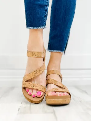 Corkys Keep It Casual Glitter Cork Wedge Sandals