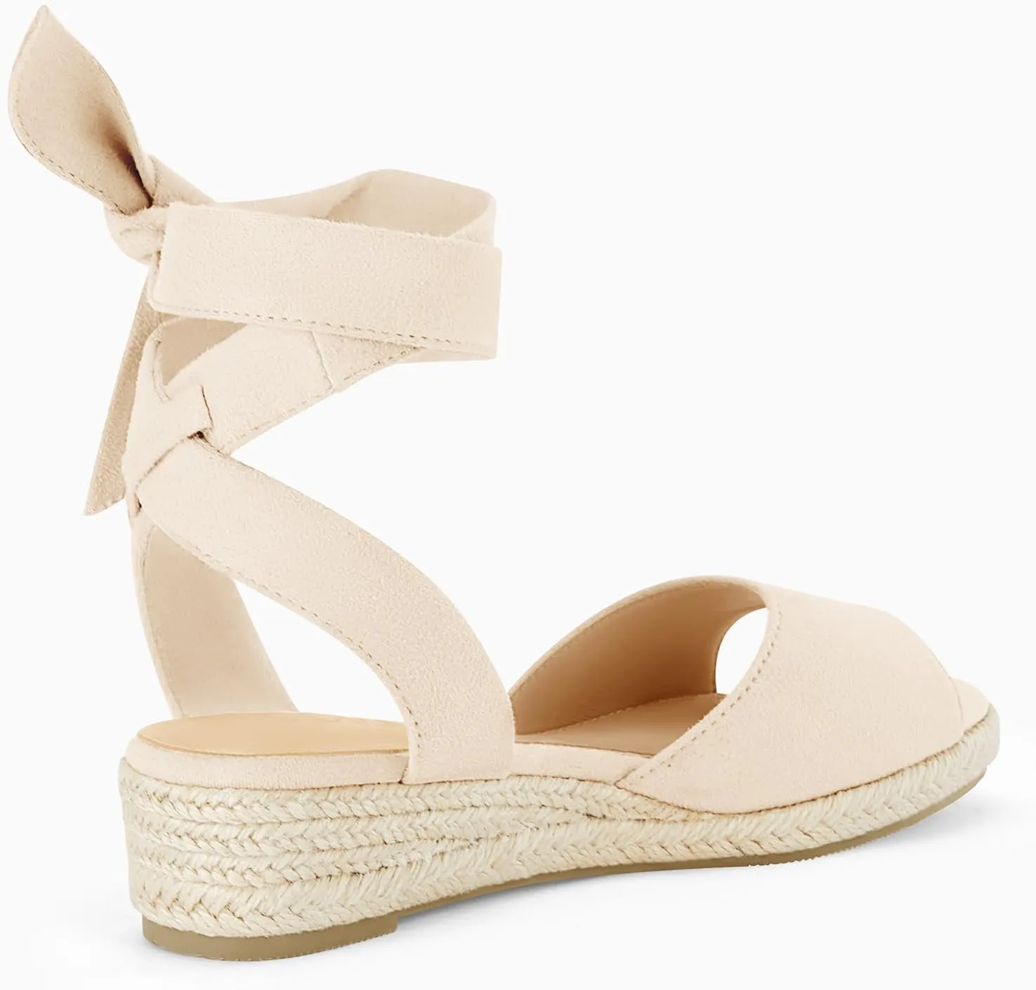 Coutgo Girls Wedge Sandals Espadrille Platform Open Toe Tie Lace Up Summer Dress Shoes Toddler Little Big Kid