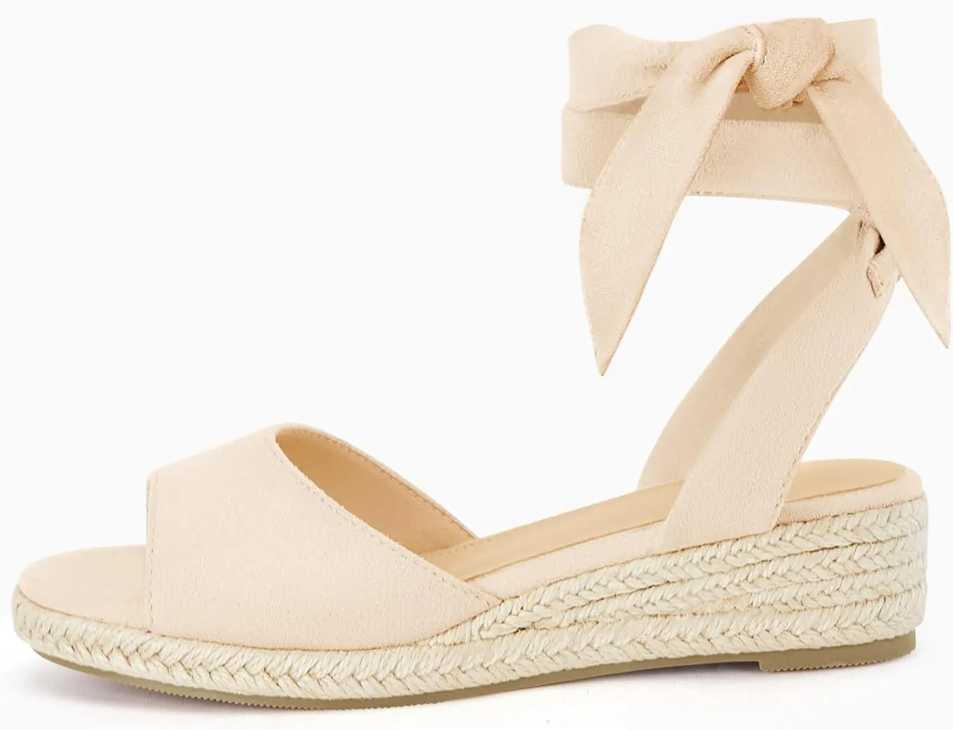 Coutgo Girls Wedge Sandals Espadrille Platform Open Toe Tie Lace Up Summer Dress Shoes Toddler Little Big Kid