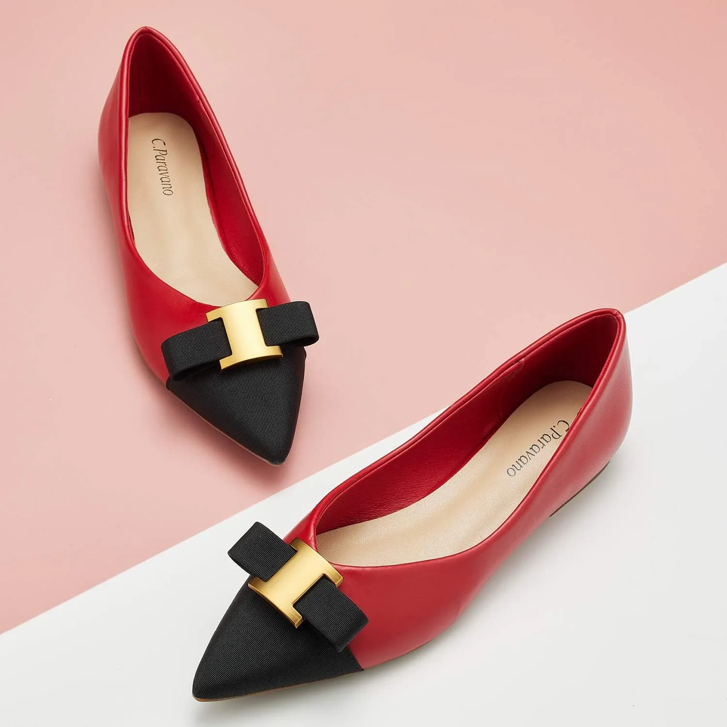 C.Paravano Women’s Flats I Flat for Women Leather I Pointed Toe Flats I Ballet Flats for Women I Slip on Dressy Flats