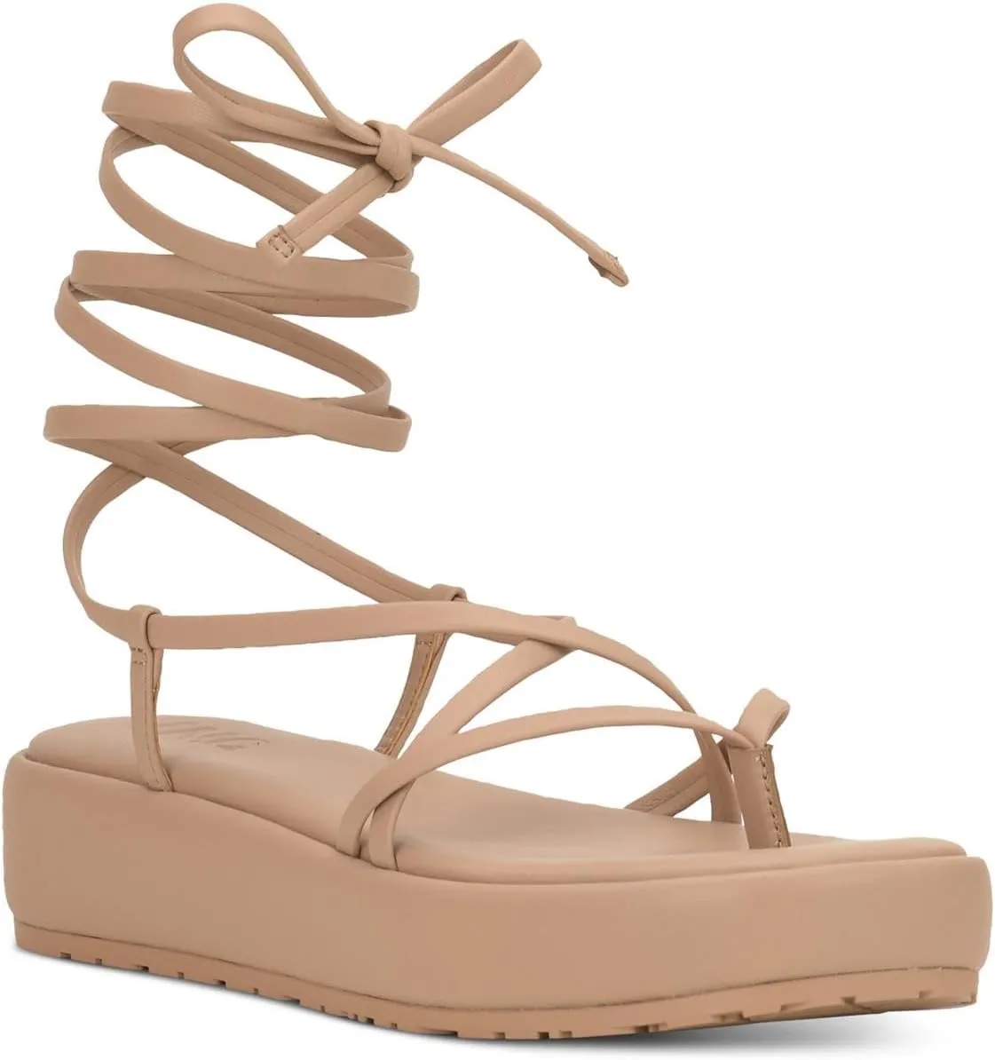 Cufflinks Inc. INC Womens Rexile Thong Strappy Flatform Sandals Tan 10 Medium (B,M), Nude Smooth