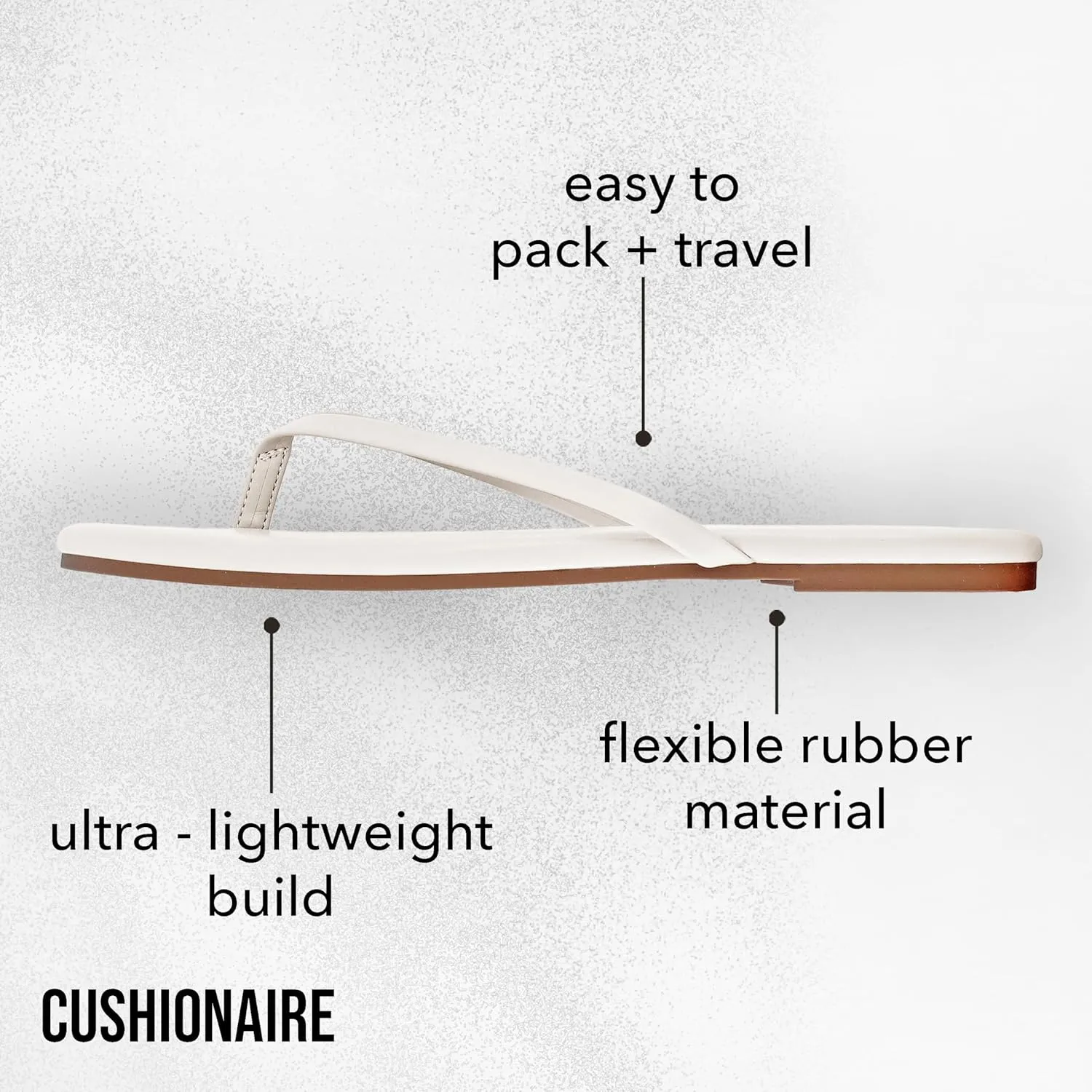 CUSHIONAIRE Cruise Women’s Minimalist Flip Flops – Ultra-Lightweight Summer Sandals with Non-Slip Sole