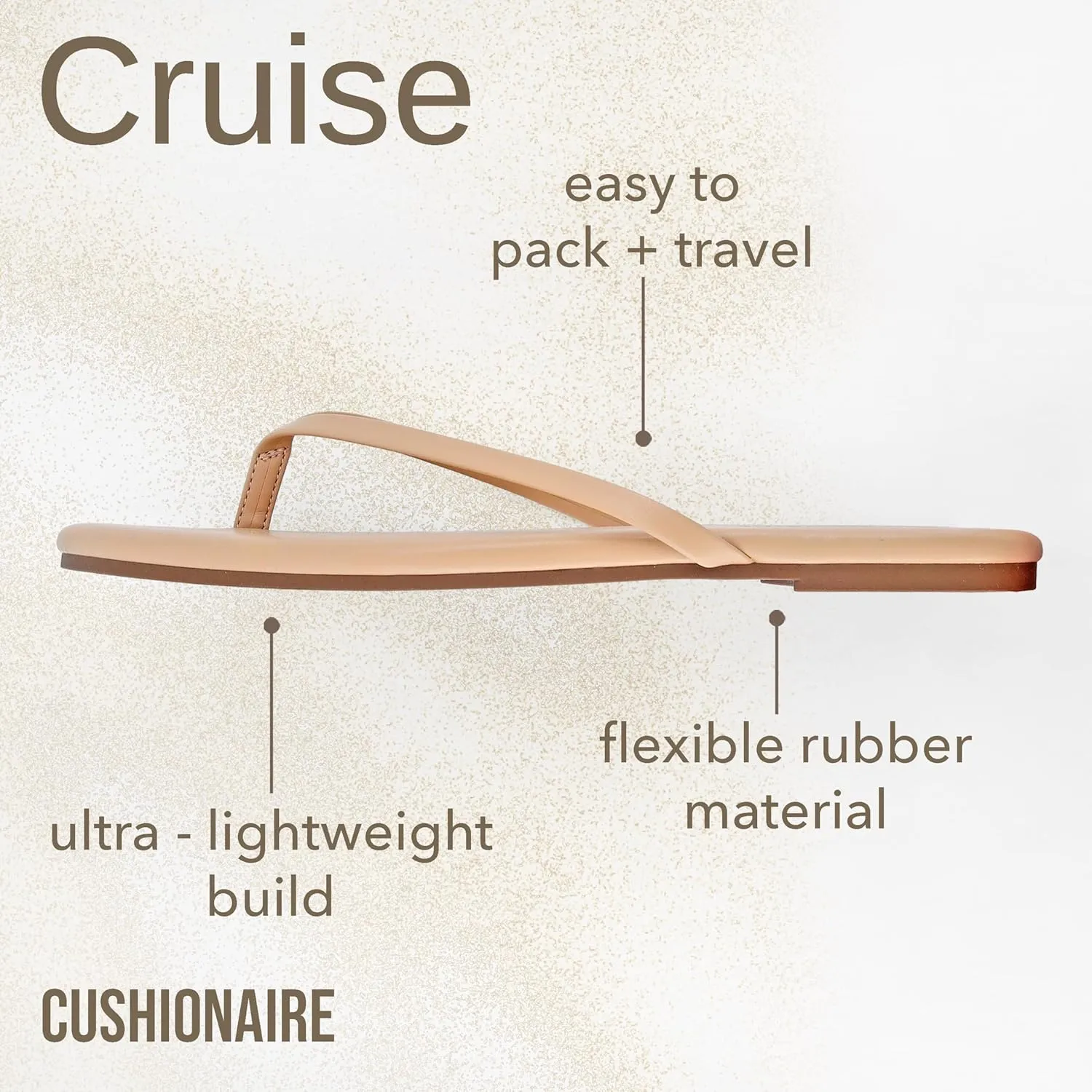 CUSHIONAIRE Cruise Women’s Minimalist Flip Flops – Ultra-Lightweight Summer Sandals with Non-Slip Sole