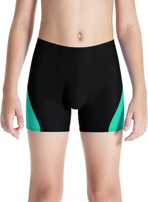DEVOROPA Youth Boys Swim Shorts Square Leg Swimsuit Nylon Swimming Boxer Brief UPF 50 