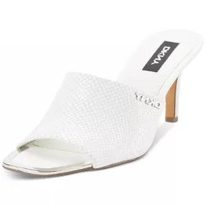 DKNY Women's Bronx Open Toe Fashion Pump Heel Sandal, White, 8.5