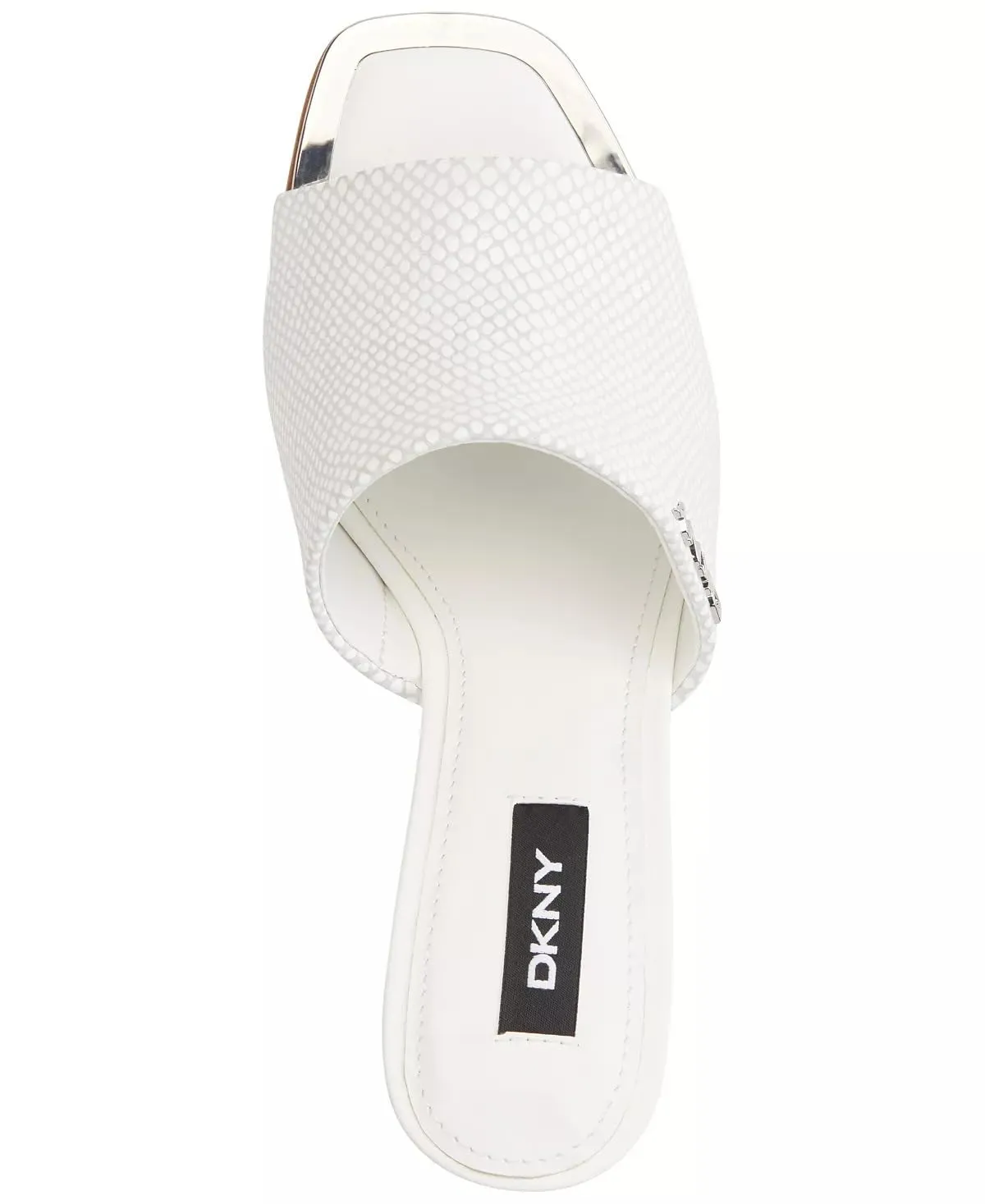 DKNY Women's Bronx Open Toe Fashion Pump Heel Sandal, White, 8.5