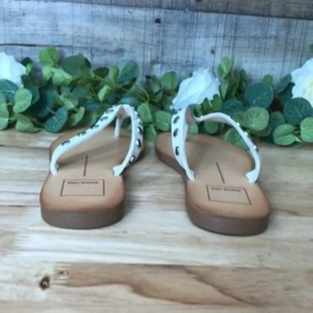 Dolce Vita Clyde Studded Thong Sandals Off White Size 6M