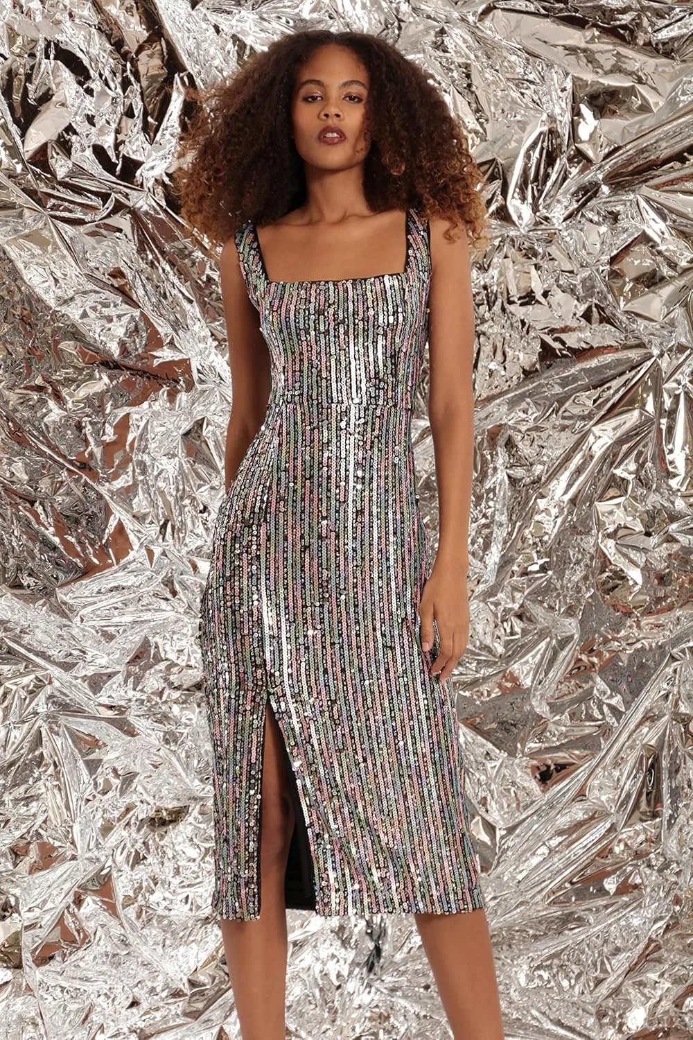 Donna Morgan Women's Sequin Midi Dress