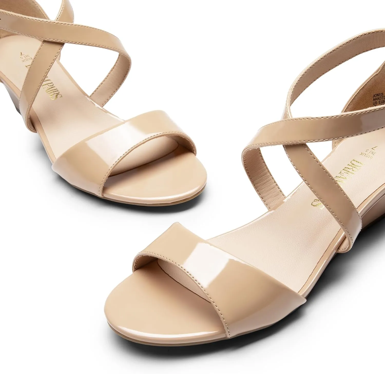 DREAM PAIRS Women's Low Wedge Sandals Ankle Strap Heel Sandal Open Toe Wide Dress Summer Shoes